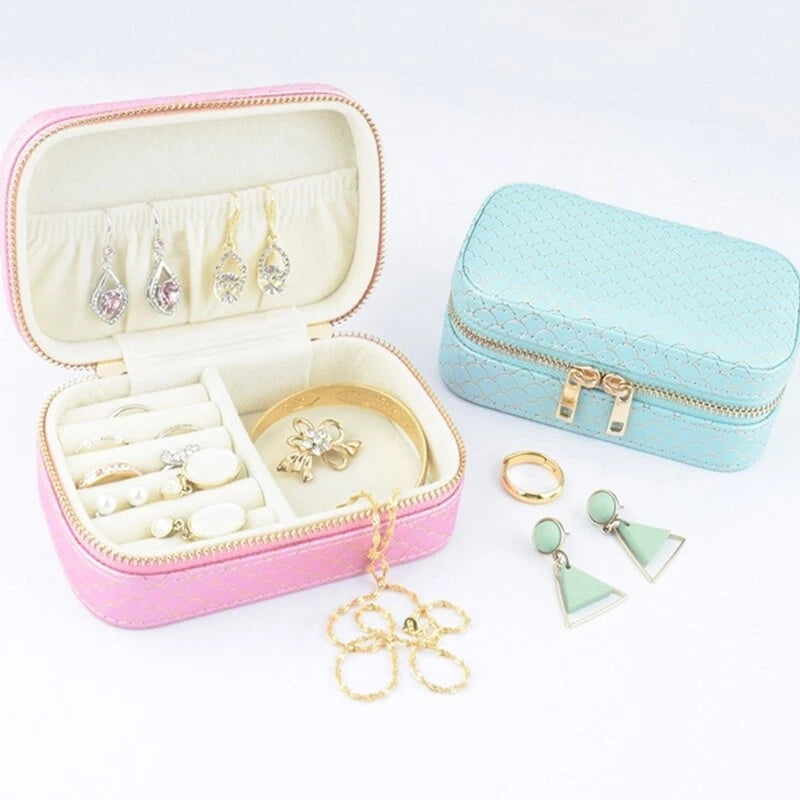 Large Capacity Jewelry Display Box Portable PU Travel Jewelry Case Storage Bag | eBay