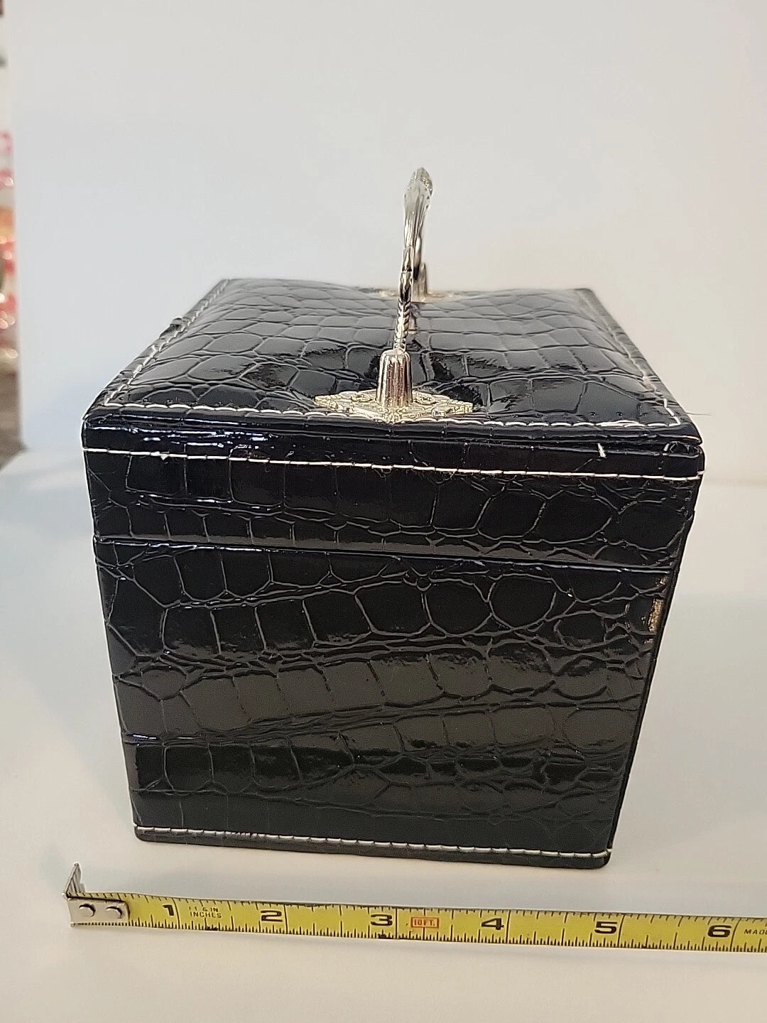 Black Square Mirror Jewelry Box Storage Organizer Women Case Jewelry | eBay