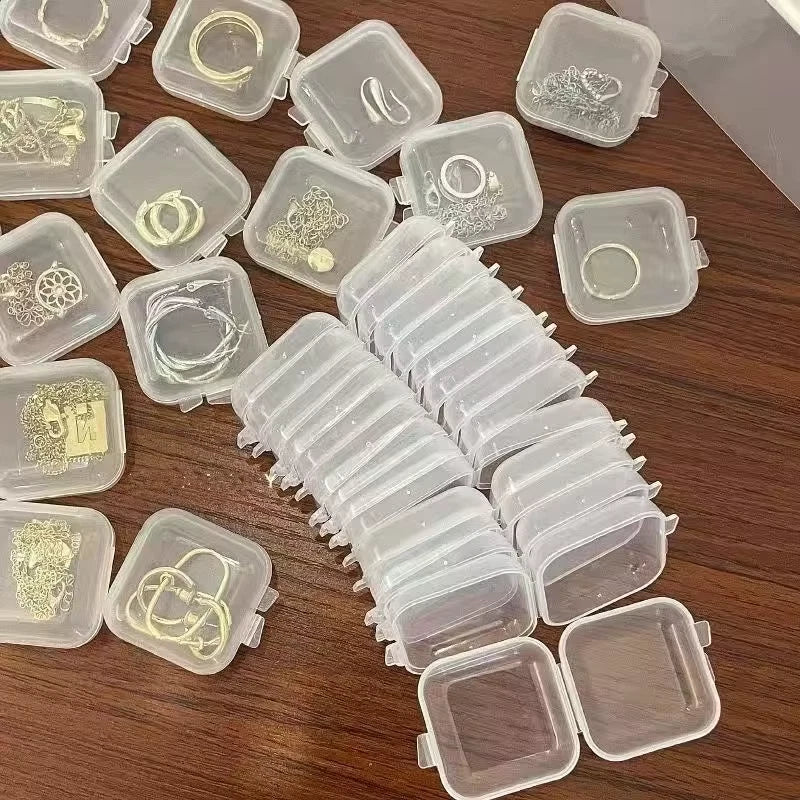 Mini Plastic Storage Box Square Transparent Organizer for Necklace Earrings Ring | eBay