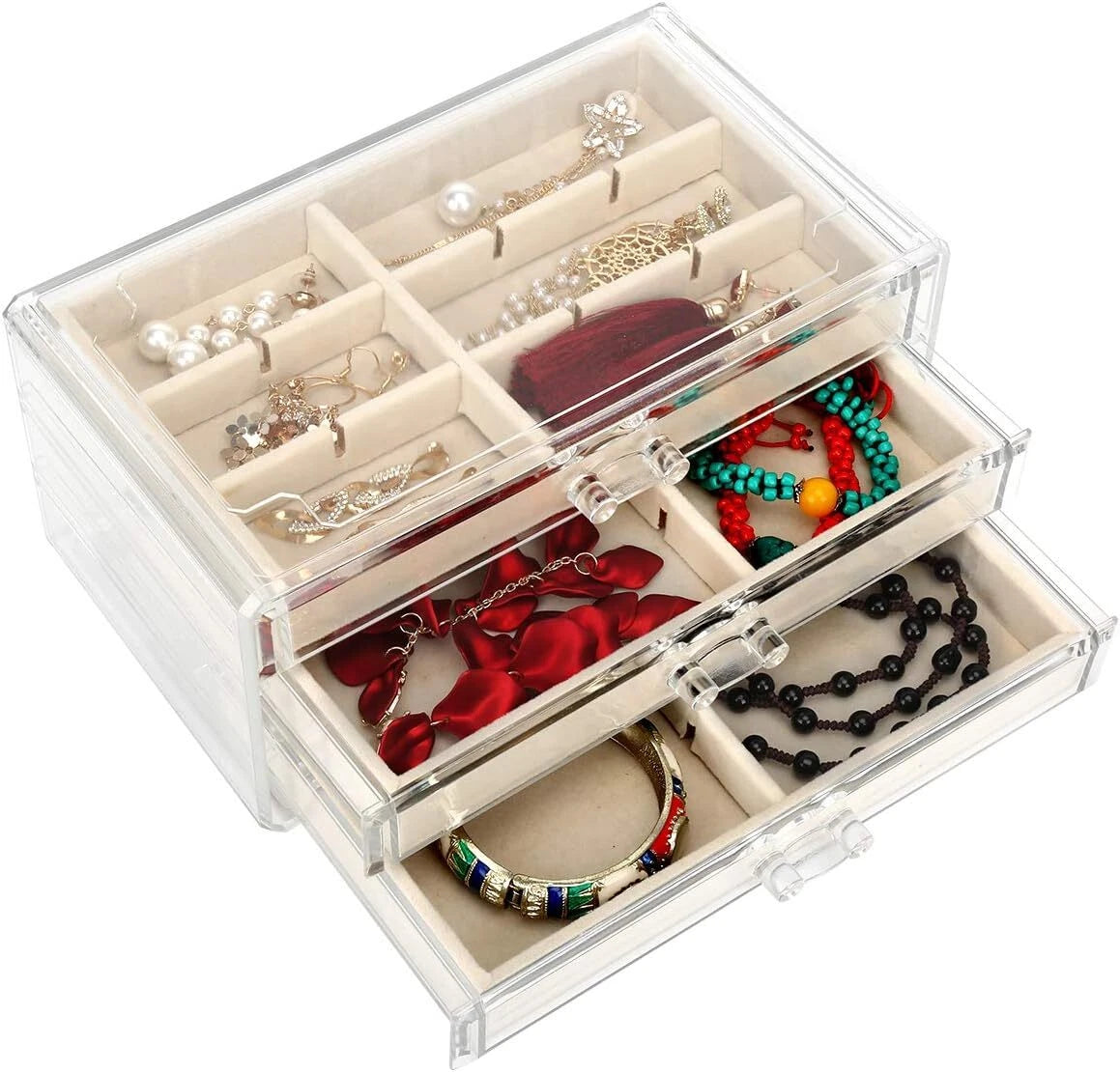 Acrylic Jewelry Organizer Makeup Cosmetic Storage Organizer box Clear Jewelry Ca | eBay