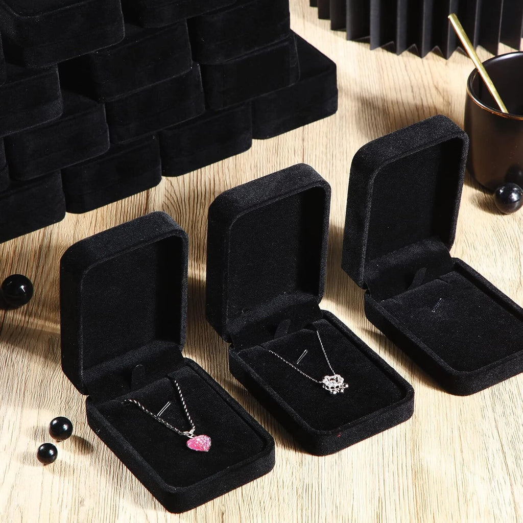 24 Pcs Necklace Pendant Box Velvet Jewelry Storage Display Case Ring Earring Pen | eBay