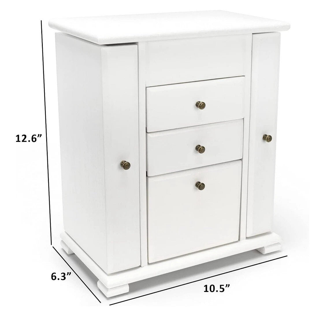 Jewelry Box For Women Rustic Wooden Jewelry Boxes Organizers With Mirror 4 Layer | eBay