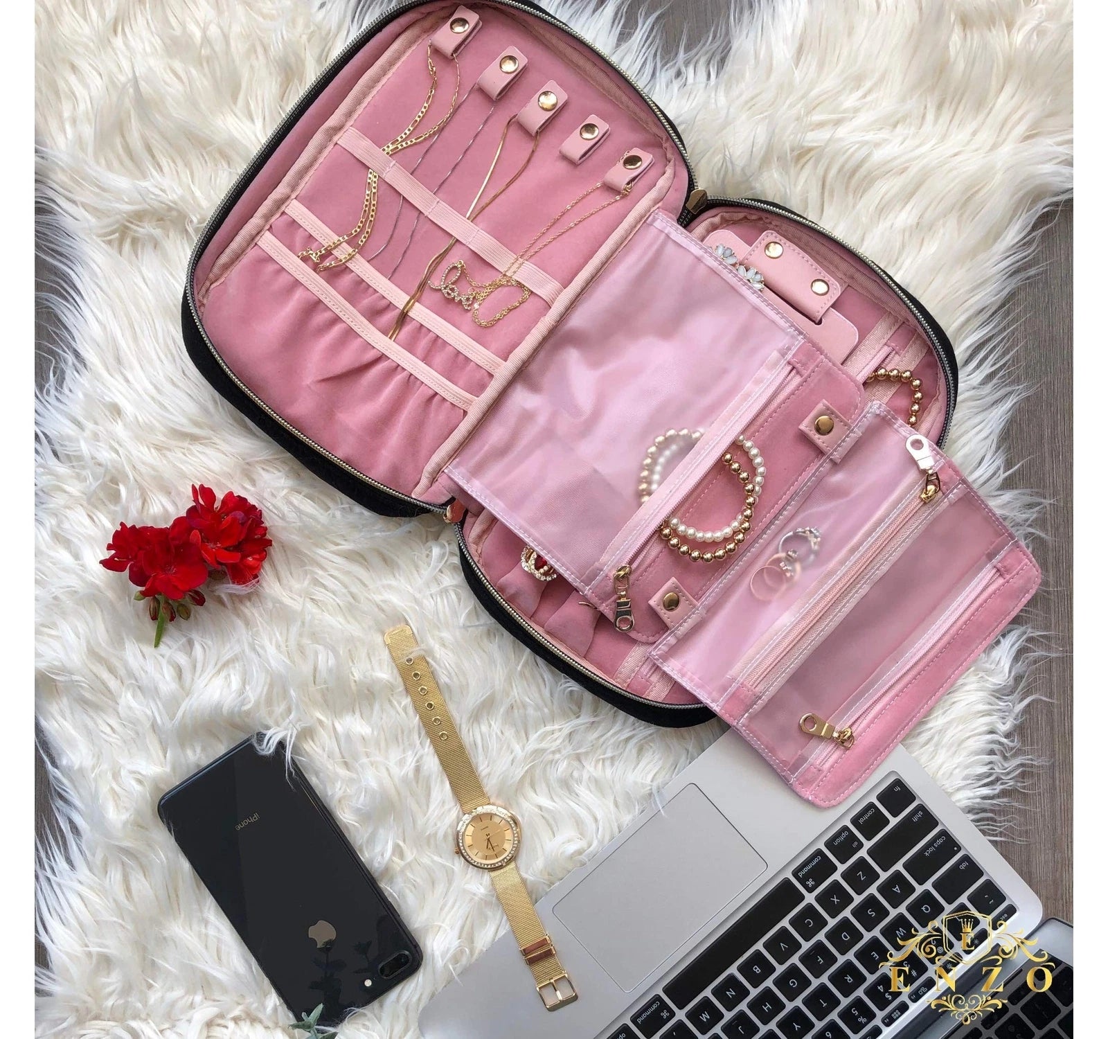 ENZO Travel Jewelry Storage Case | Organizer Bag | Box For Necklace, Earrings... | eBay