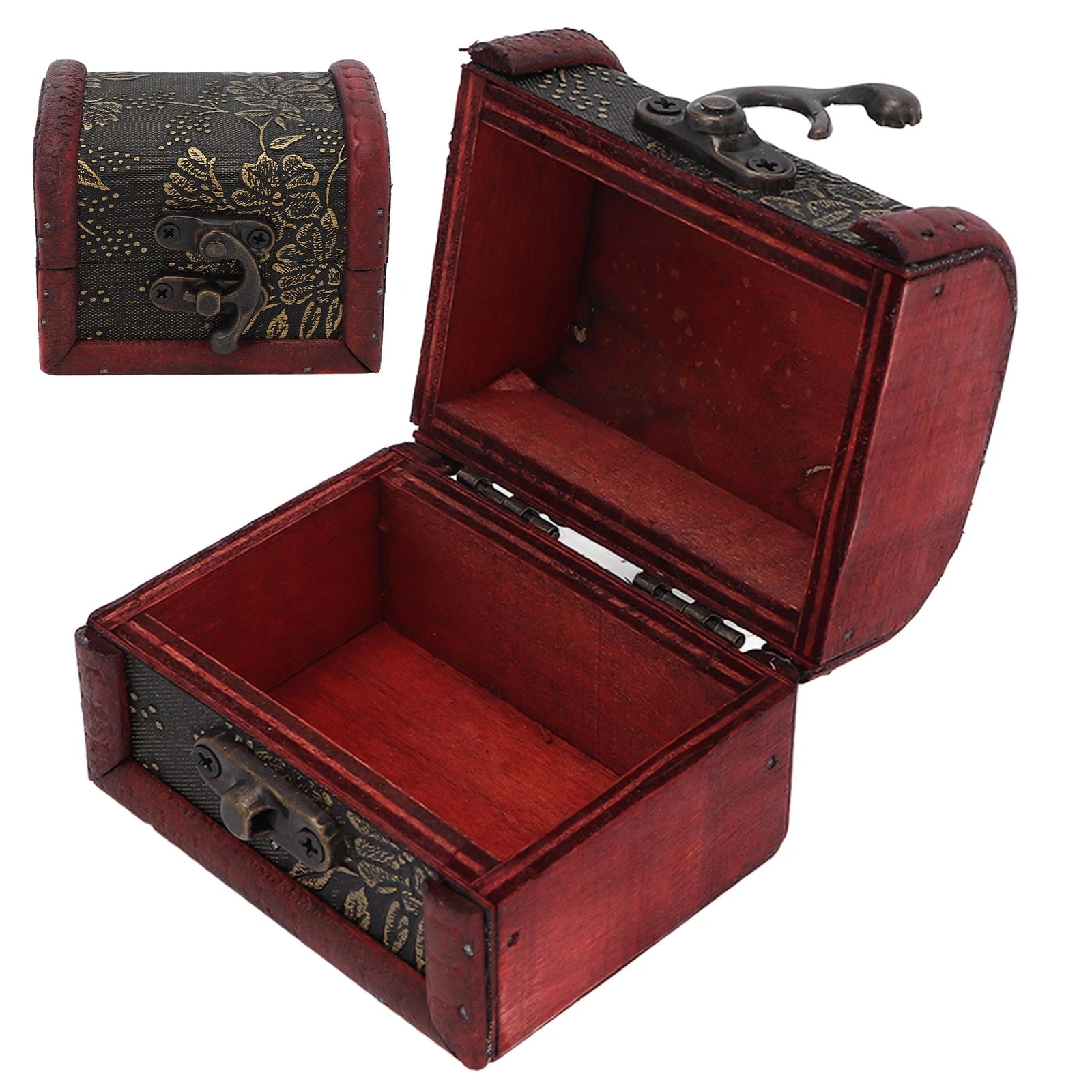 Retro Storage Box Hair Accessory Jewelry Storage Antique Wooden Organizer Case | eBay