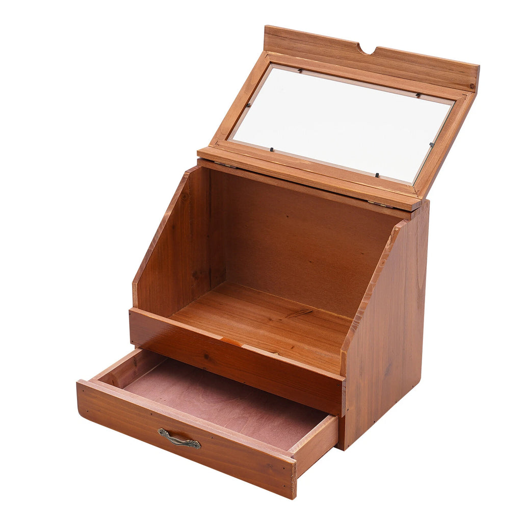 Wooden Perfume Organizer with Drawer - Stylish Jewelry Storage Box | eBay