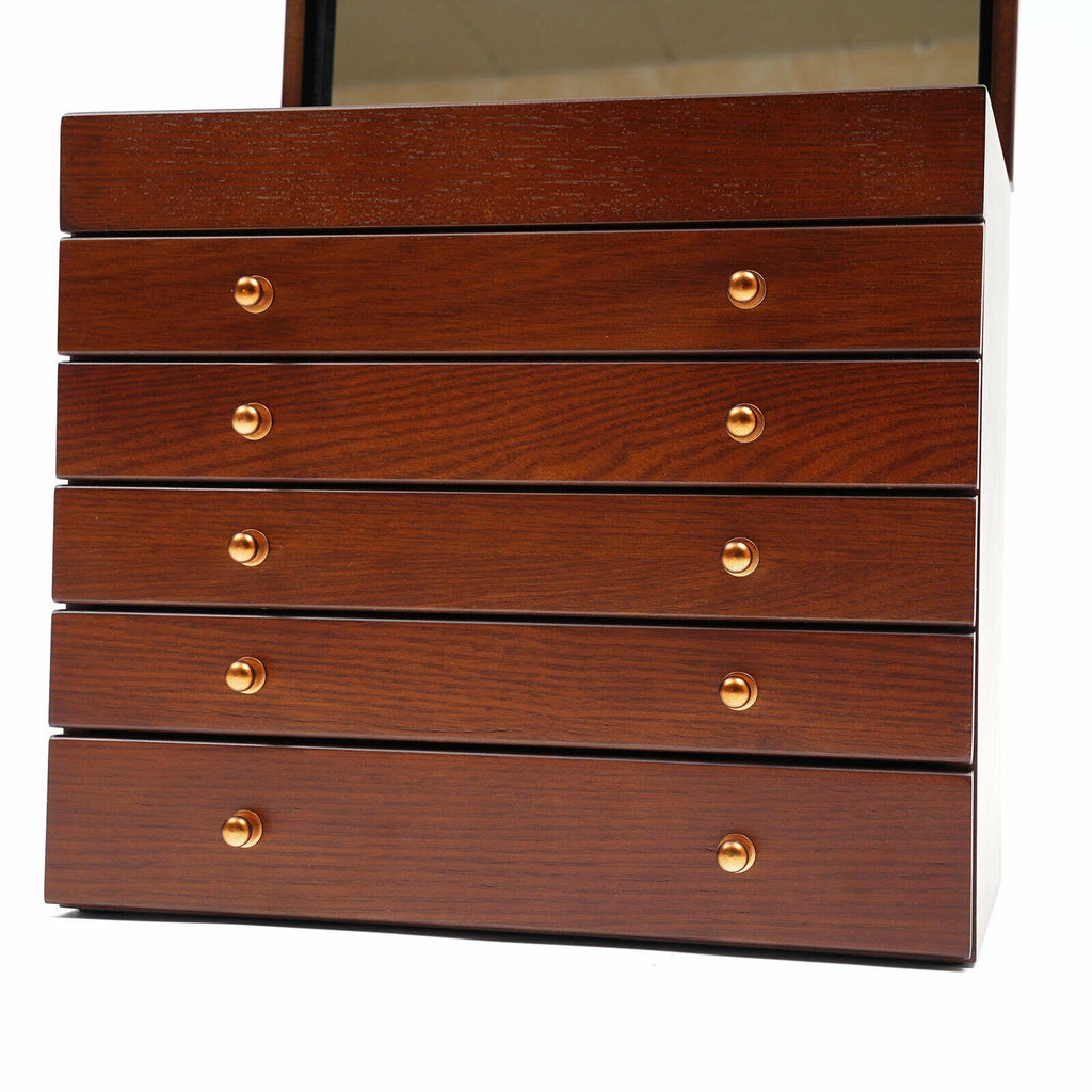 Wooden Jewelry Storage Box 6 Layer Watches Necklace Case Cabinet with Drawers | eBay