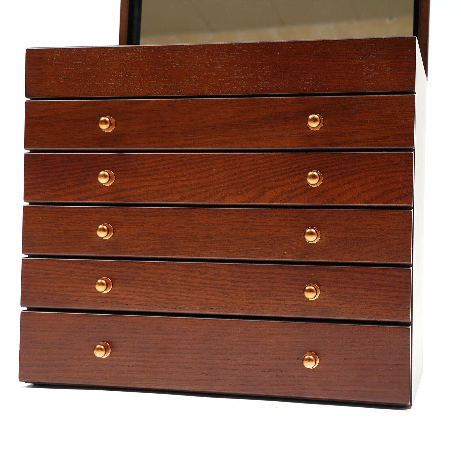 Wooden Jewelry Storage Box 6 Layer Watches Necklace Case Cabinet with Drawers | eBay