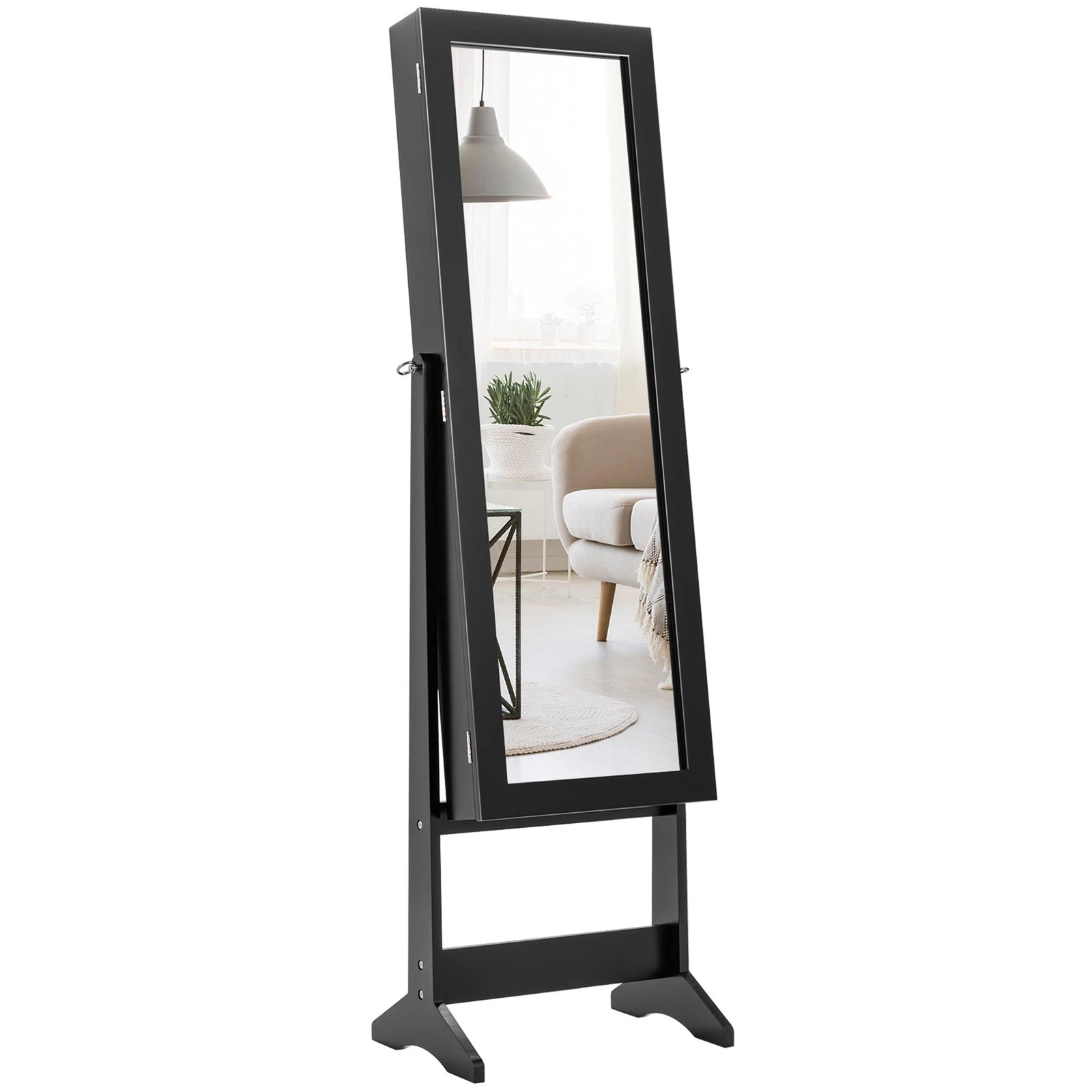 Vanity Mirror Tilting Jewelry Cabinet Organizer Storage Box Black | eBay