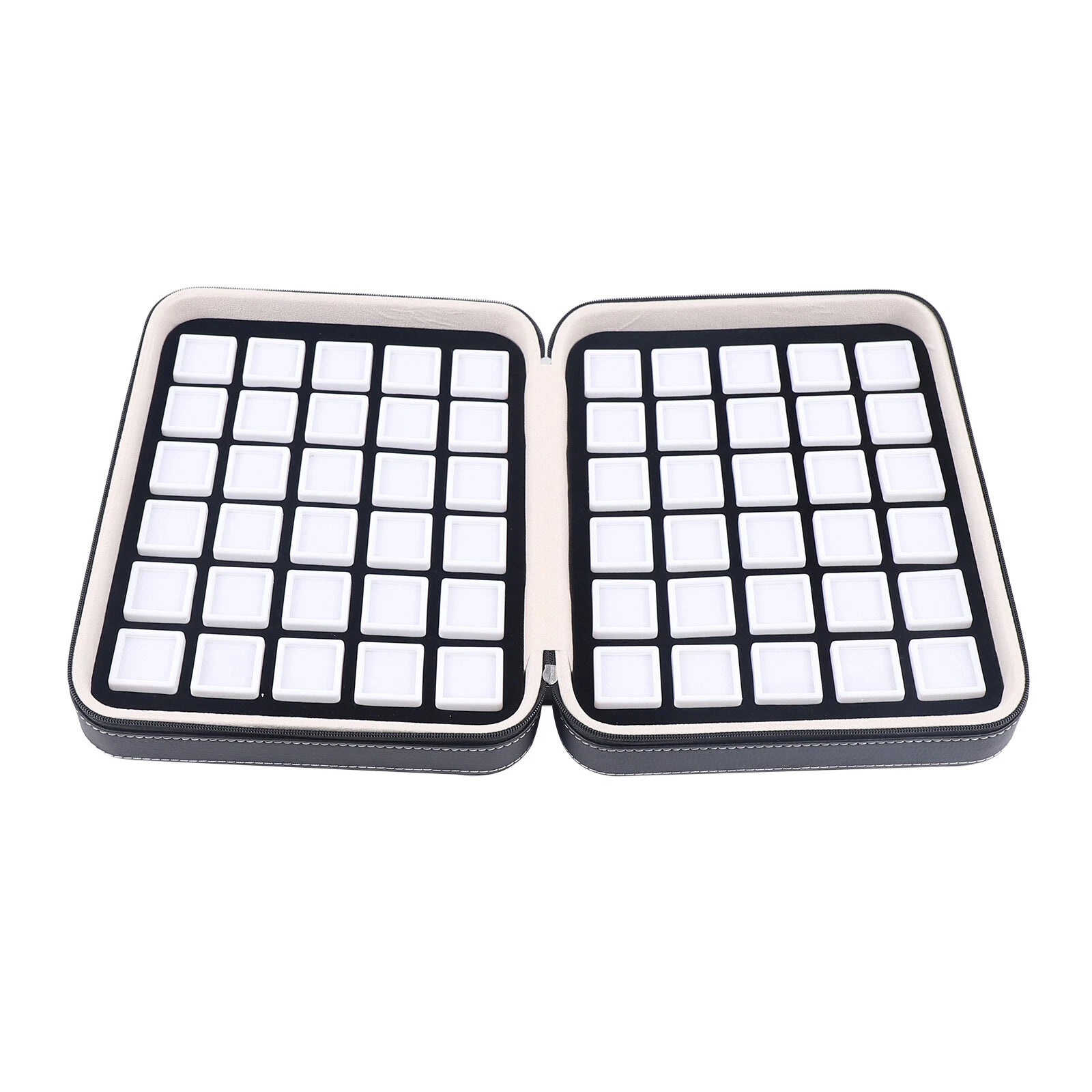 Jewelry Display Box Gemstone Jade Gem Organizer Earrings Storage Case 60 Grids | eBay