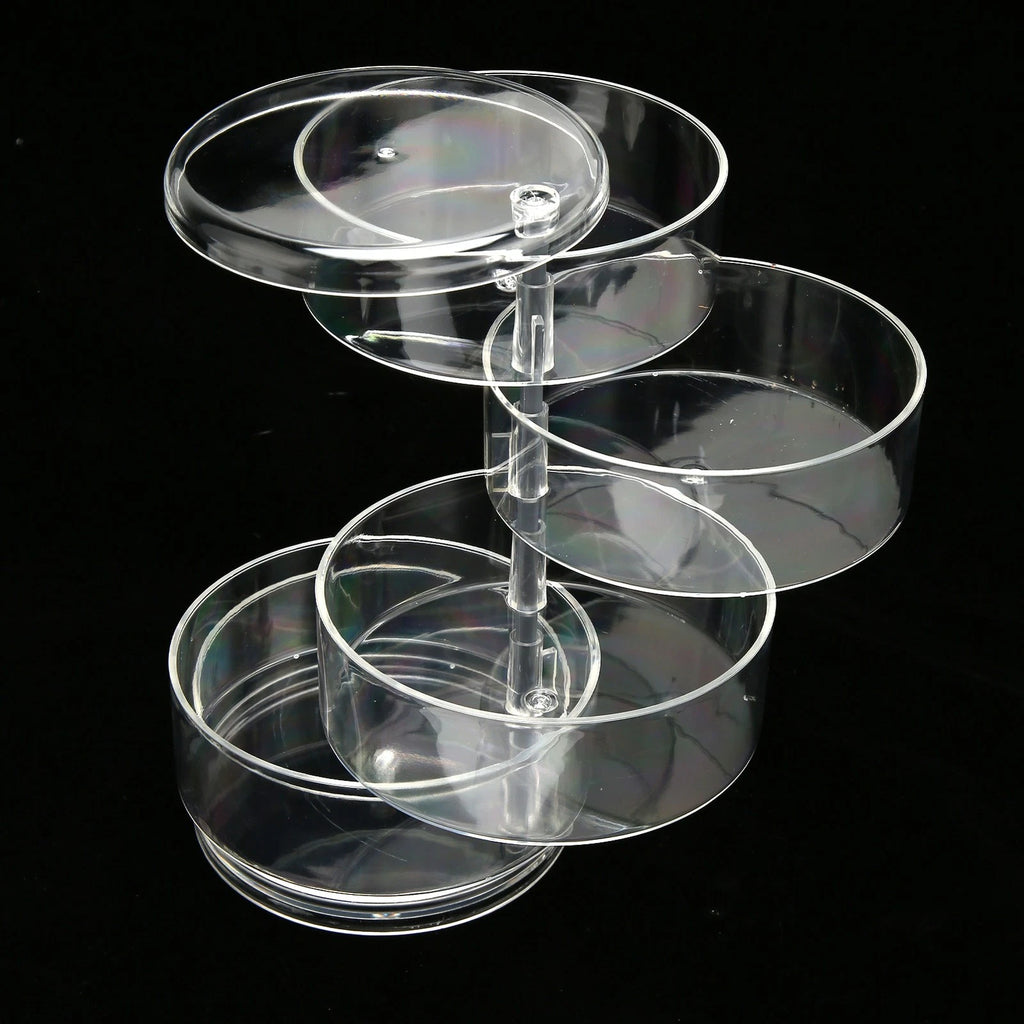 Rotatable Jewelry Box 5 Layer Transparent 360 Degree Rotation Space Saving E DGD | eBay