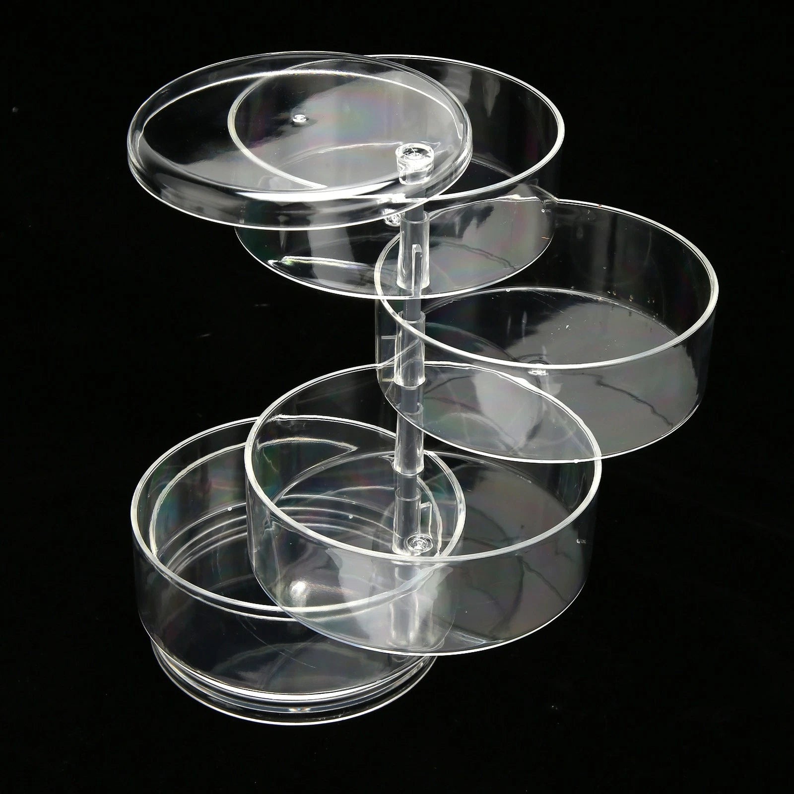 Rotatable Jewelry Box 5 Layer Transparent 360 Degree Rotation Space Saving E DGD | eBay