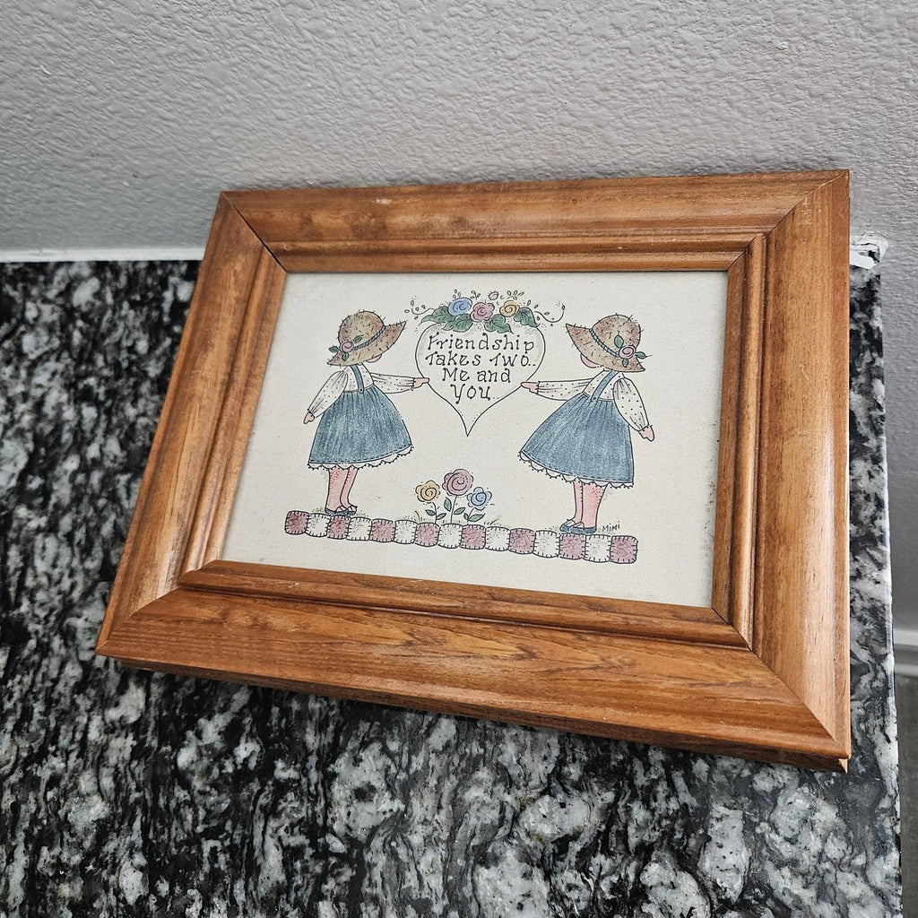 Vintage Mimi Wooden Framed Jewelry Box Friendship takes Two Me & You | eBay