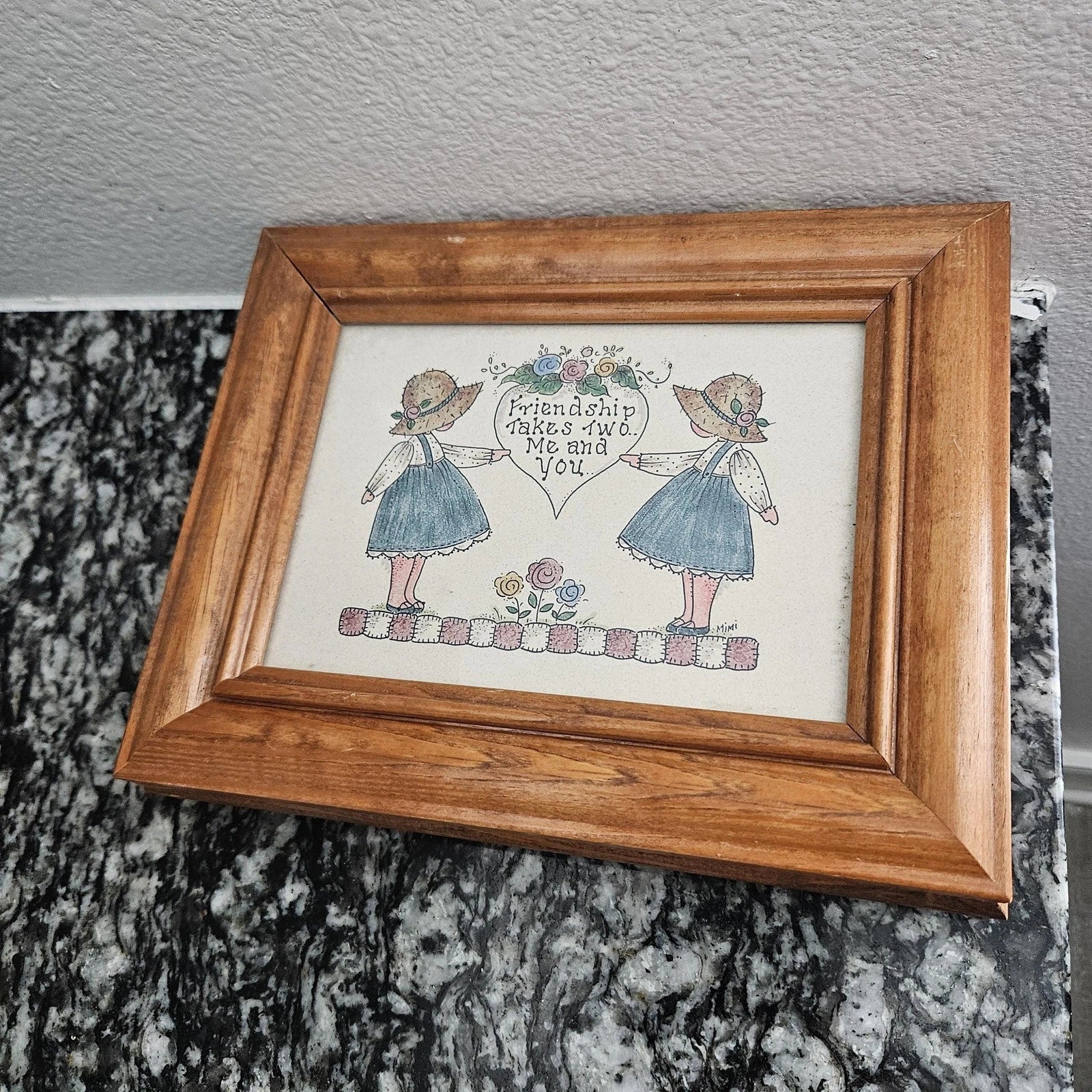 Vintage Mimi Wooden Framed Jewelry Box Friendship takes Two Me & You | eBay
