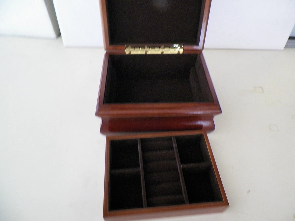 COMPACT WOOD JEWELRY STORAGE BOX PRE OWNED UNUSED | eBay