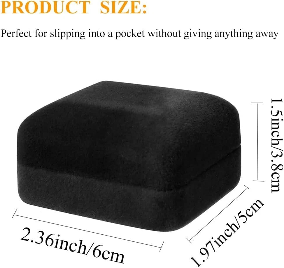 Velvet Ring Box with LED Light Jewelry Display Storage for Wedding Proposal | eBay