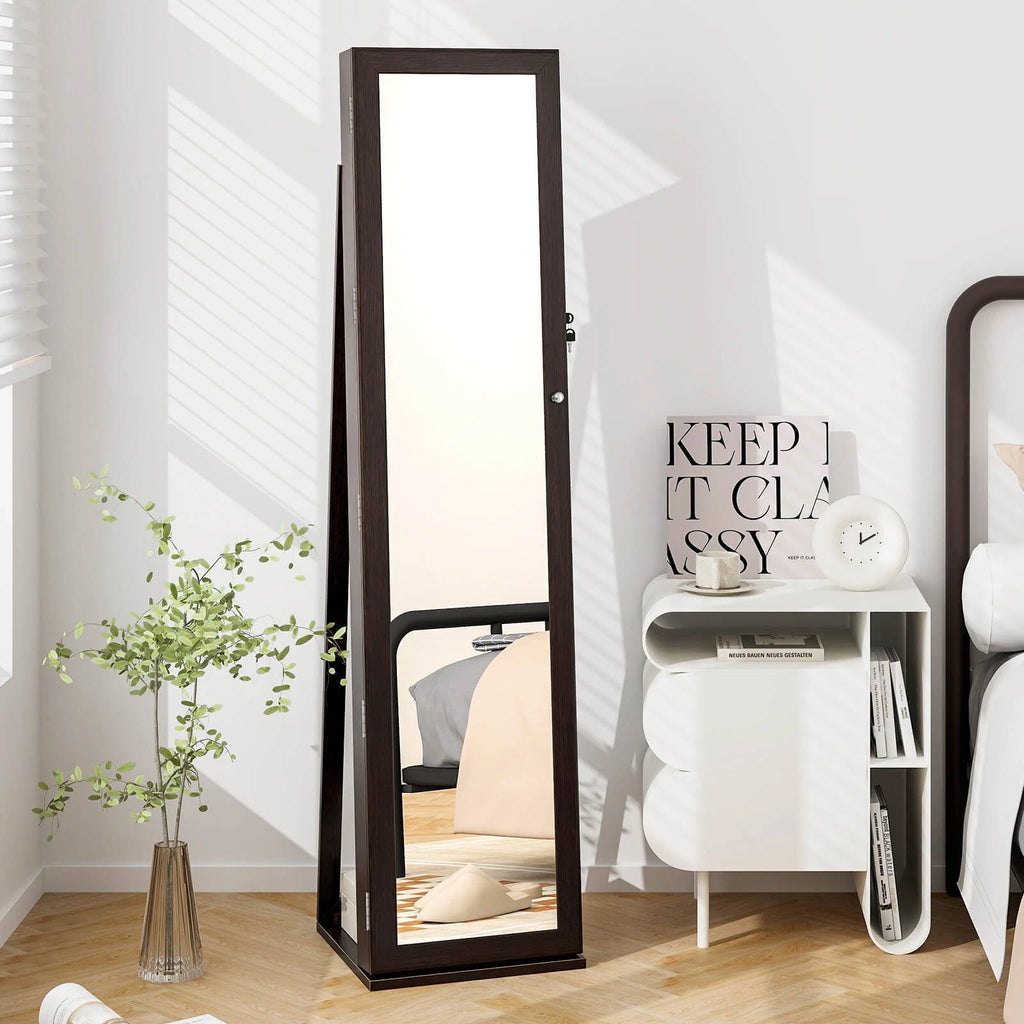 Mirrored Jewelry Cabinet Armoire Lockable St&ing Storage Organizer W/ Shelf | eBay