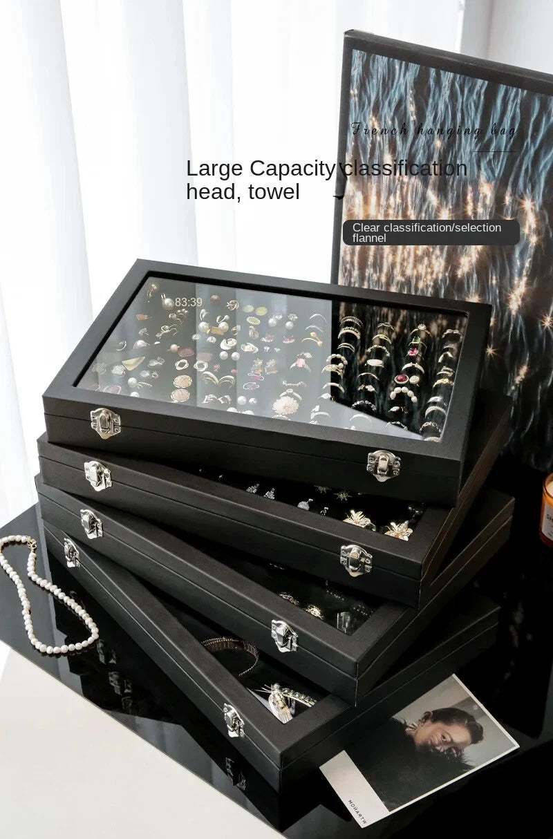Jewelry Storage Box with Clear Lid for Earrings Necklaces Rings Organizer Holder | eBay