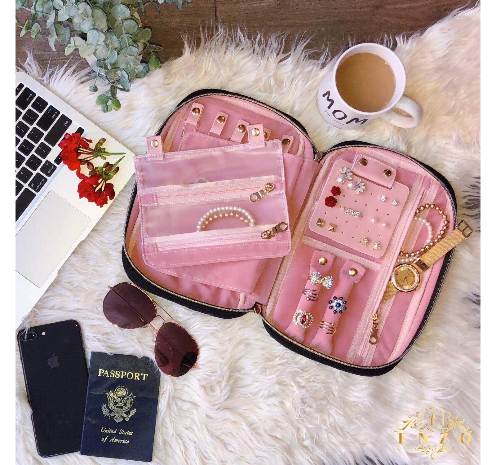 ENZO Travel Jewelry Storage Case | Organizer Bag | Box For Necklace, Earrings... | eBay