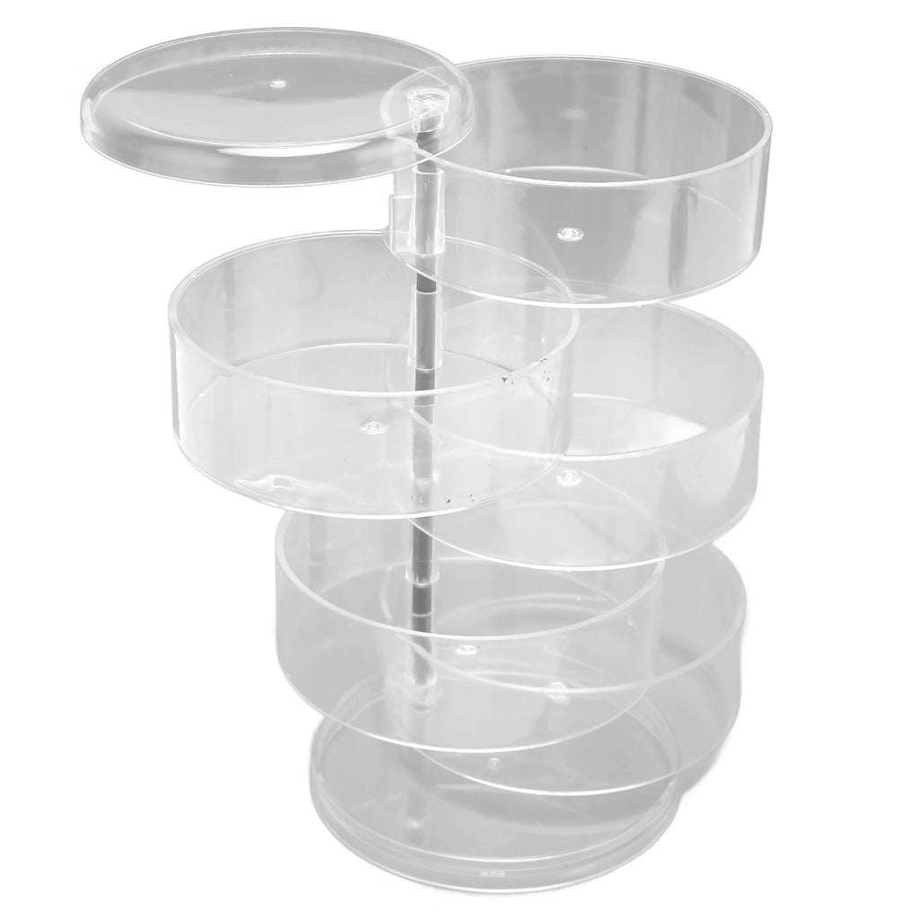 Rotatable Jewelry Box 5 Layer Transparent 360 Degree Rotation Space Saving E DGD | eBay