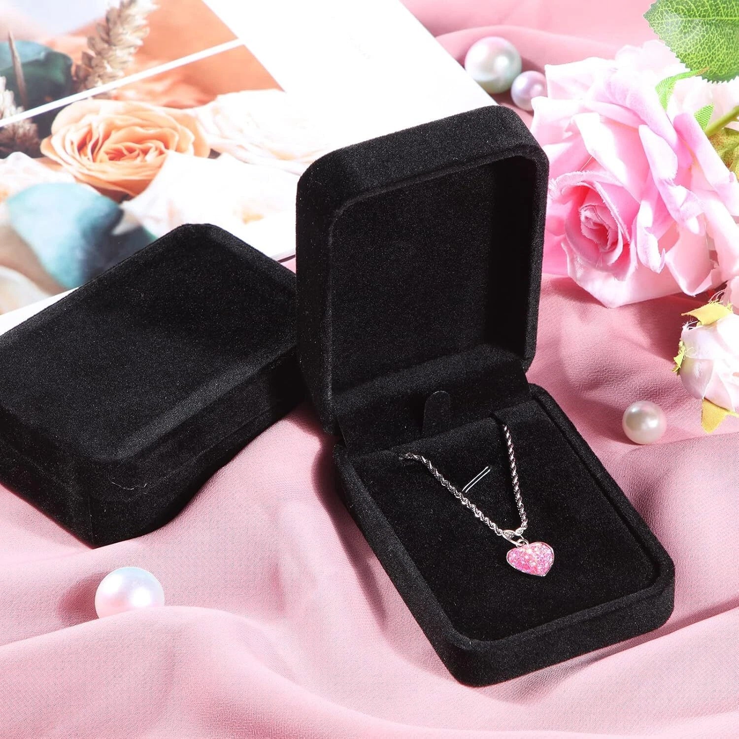 24 Pcs Necklace Pendant Box Velvet Jewelry Storage Display Case Ring Earring Pen | eBay