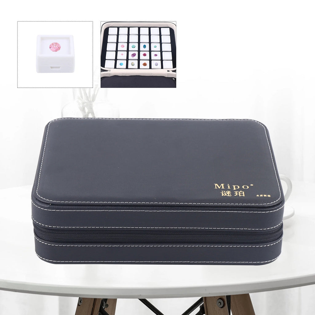 Jewelry Display Box Gemstone Jade Gem Organizer Earrings Storage Case 60 Grids | eBay