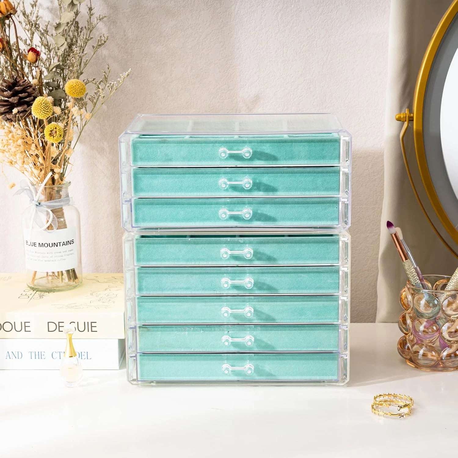 Earring Holder Organizer Jewelry Box with 8 Drawers, Acrylic Clear Earring Case | eBay