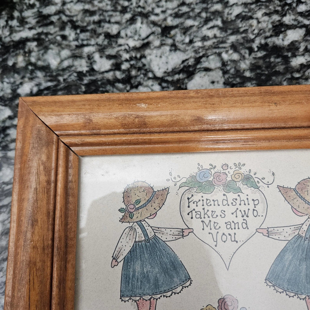 Vintage Mimi Wooden Framed Jewelry Box Friendship takes Two Me & You | eBay