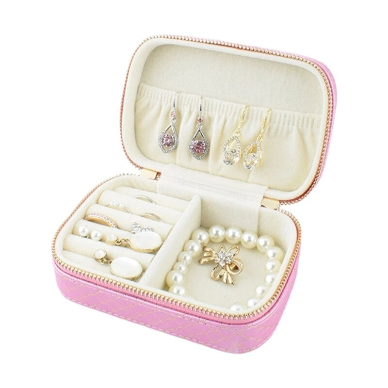 Large Capacity Jewelry Display Box Portable PU Travel Jewelry Case Storage Bag | eBay