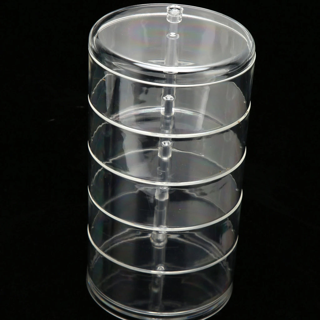 Rotatable Jewelry Box 5 Layer Transparent 360 Degree Rotation Space Saving E DGD | eBay