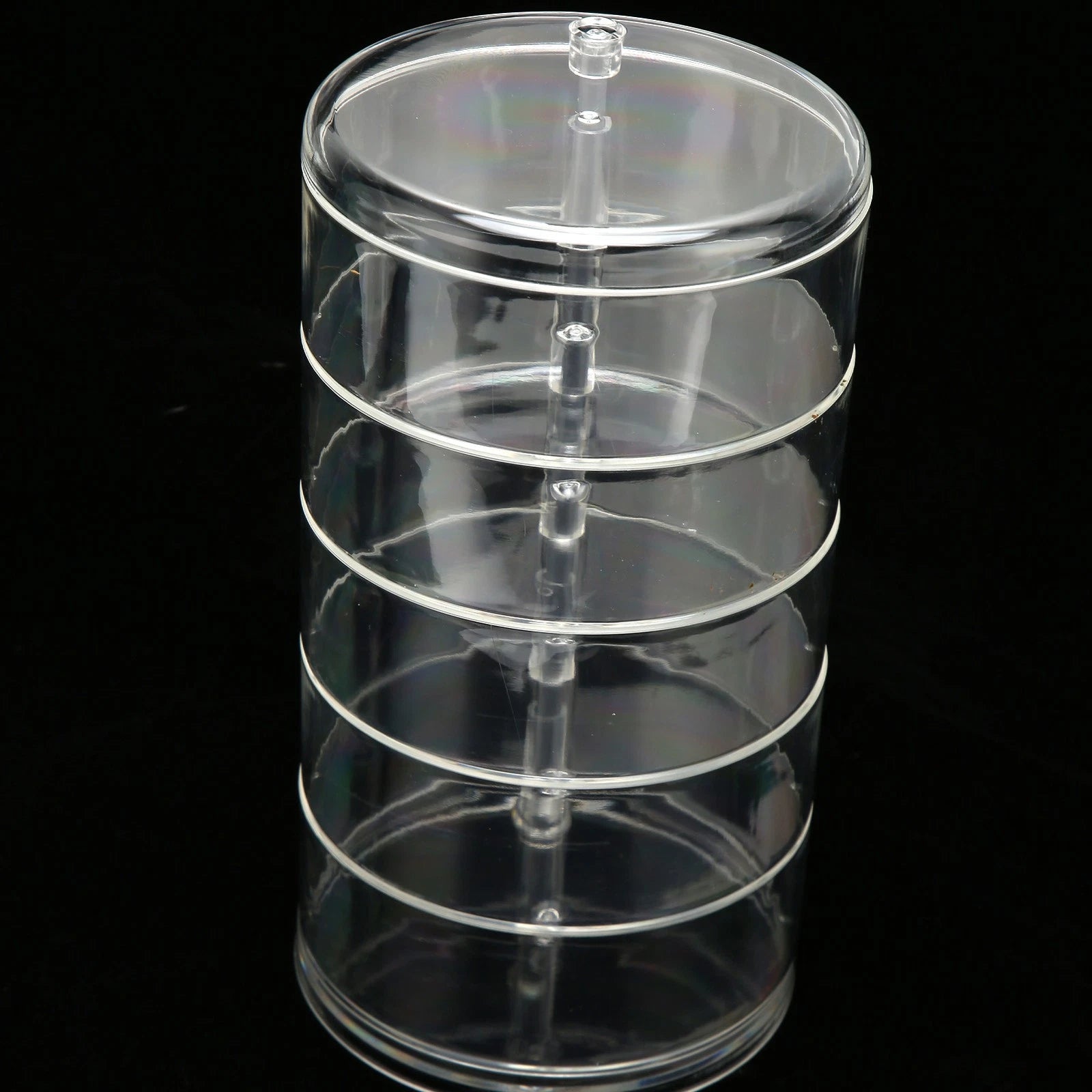Rotatable Jewelry Box 5 Layer Transparent 360 Degree Rotation Space Saving E DGD | eBay