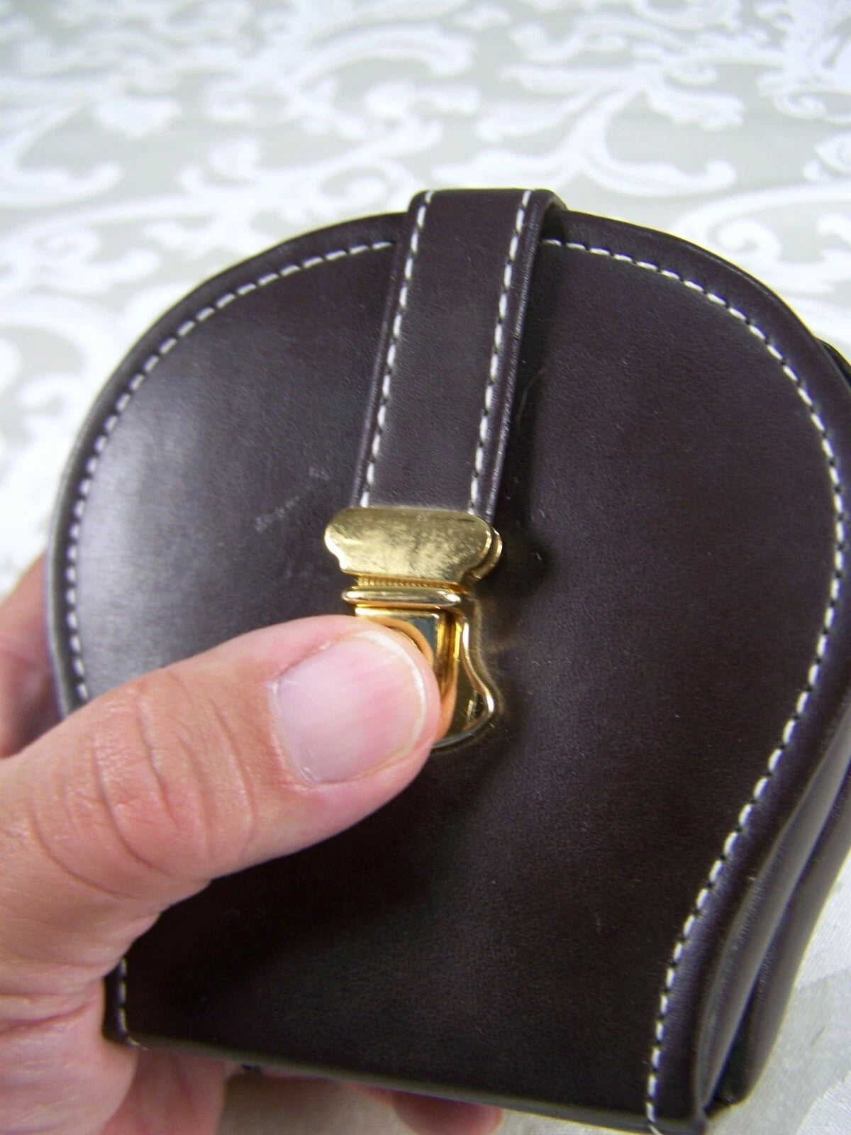 Small Jewelry Box Brown with Clasp For rings Chains Earrings Storage | eBay