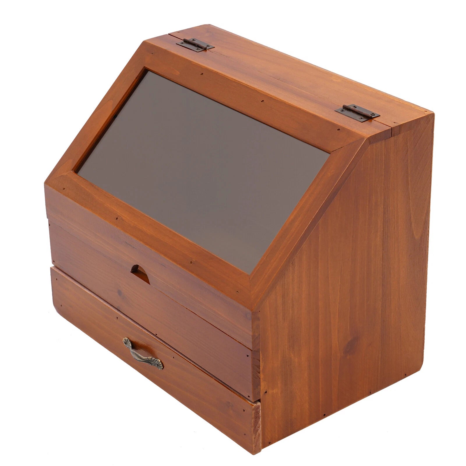 Wooden Perfume Organizer with Drawer - Stylish Jewelry Storage Box | eBay