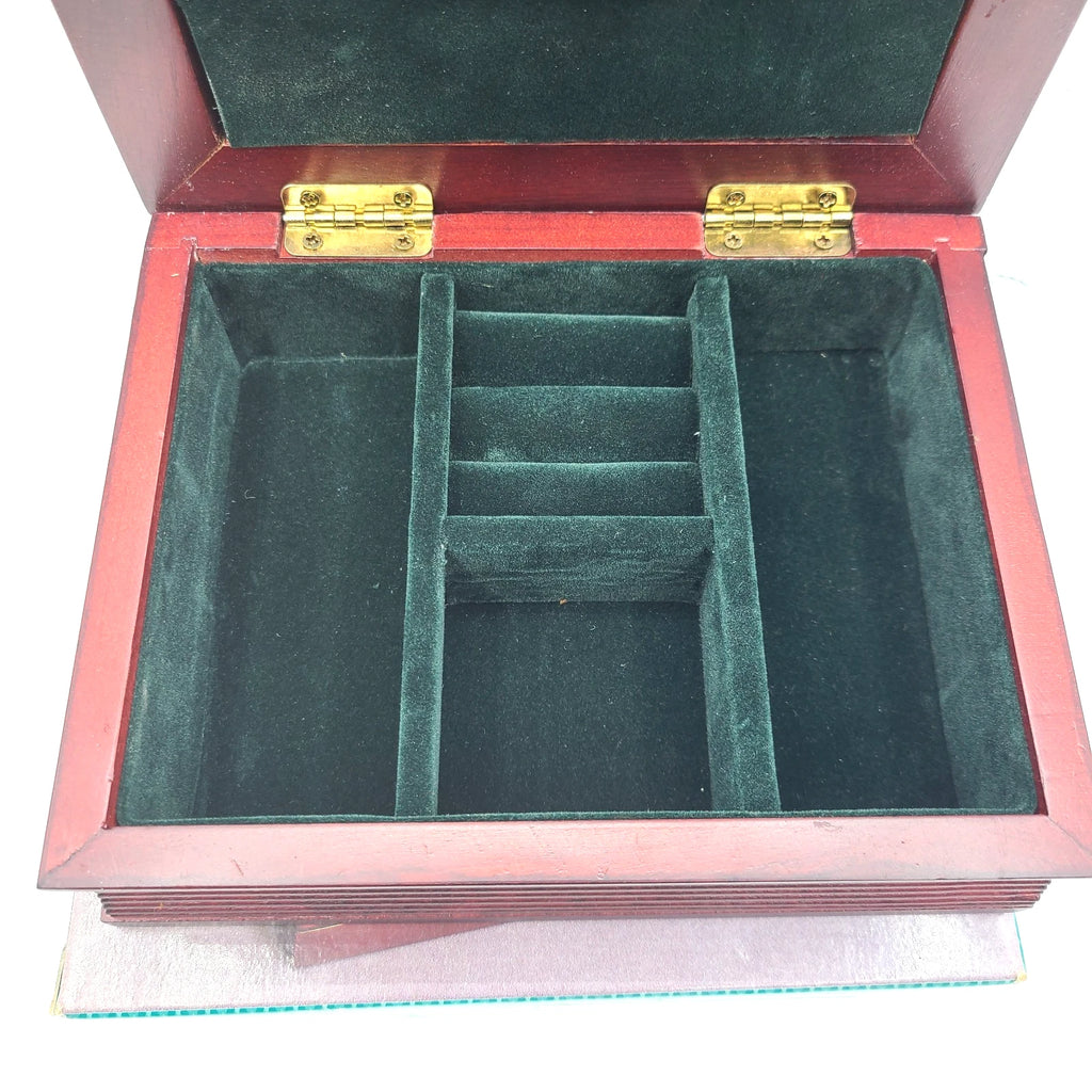 Kmart Gift Gallery Wooden Jewelry Organizer Box Mens Maroon Built-In Photo Frame | eBay