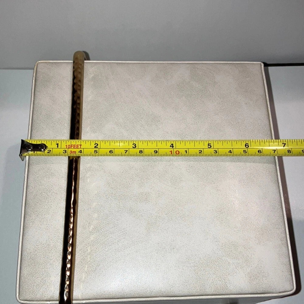 Cream Jewelry Box with Gold Accents - Faux Leather | eBay