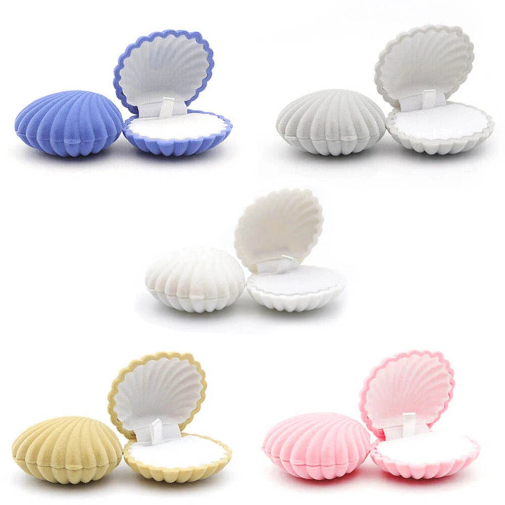 10Pcs Shell Velvet Ring Case Earrings Necklace Jewelry Display Storage Gift Box | eBay