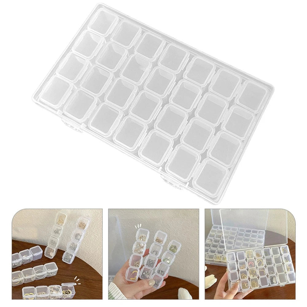 Clear Storage Box Earrings Organizer Transparent Jewelry Case Necklace Boxes | eBay