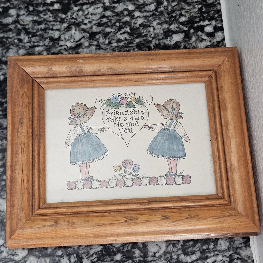 Vintage Mimi Wooden Framed Jewelry Box Friendship takes Two Me & You | eBay
