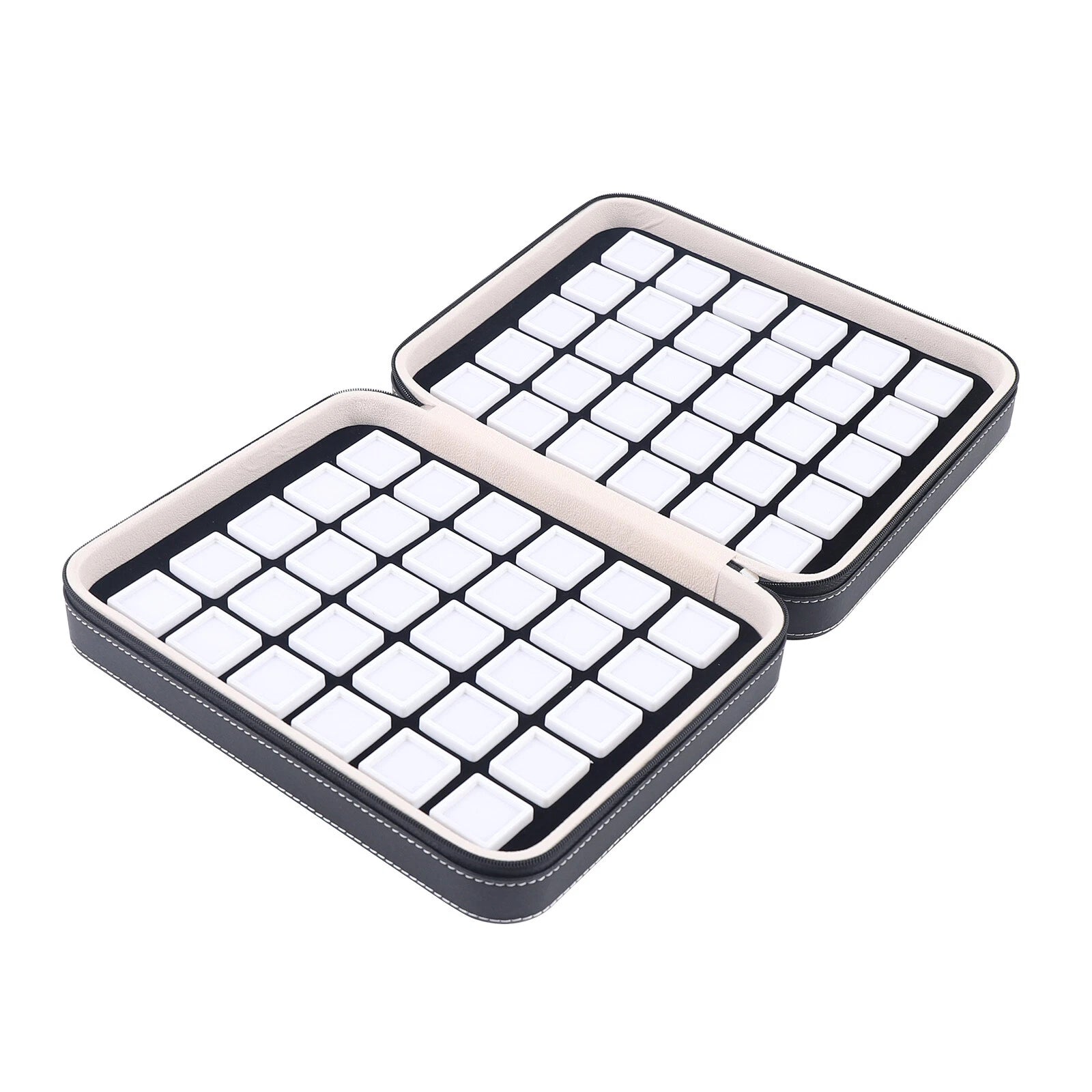 Jewelry Display Box Gemstone Jade Gem Organizer Earrings Storage Case 60 Grids | eBay