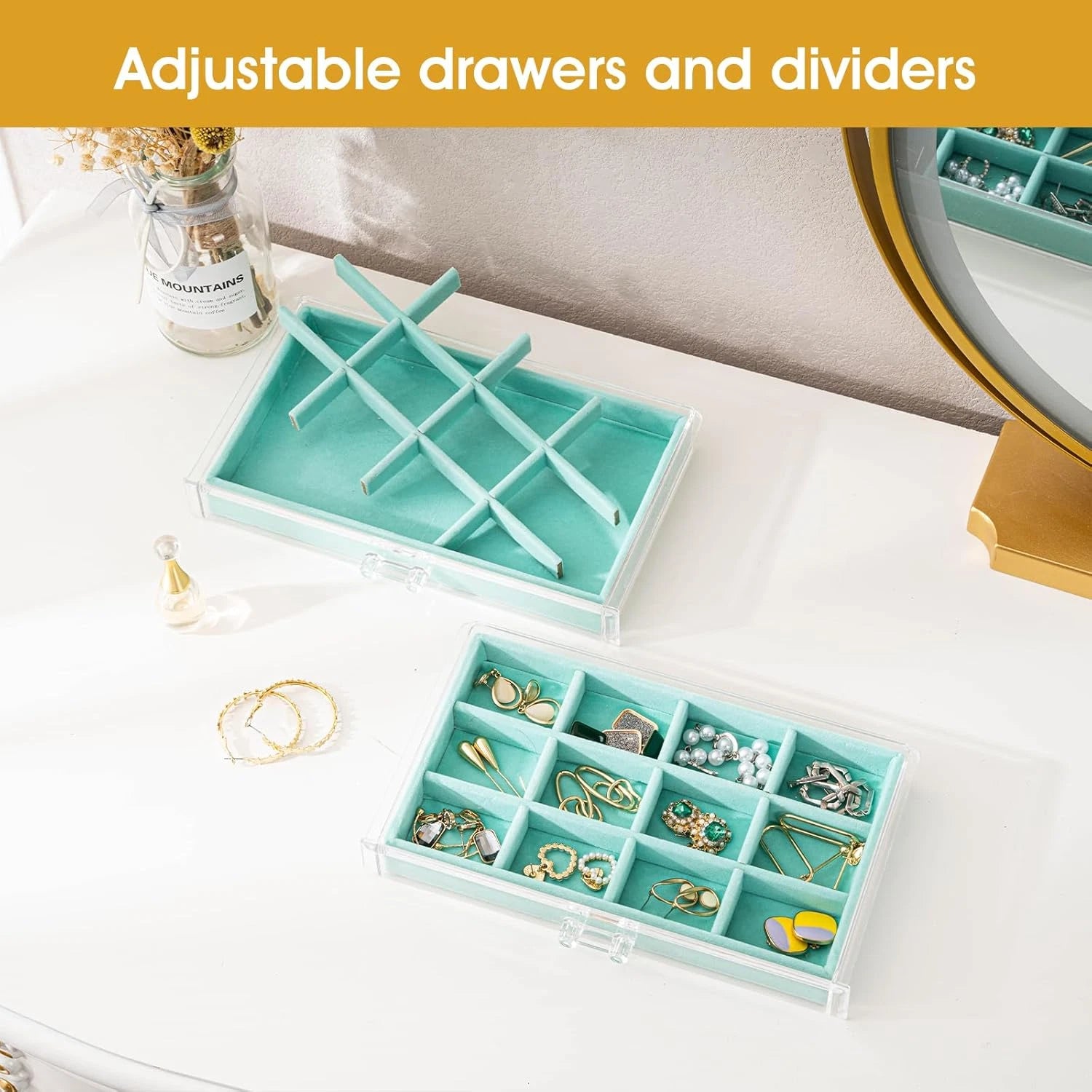 Earring Holder Organizer Jewelry Box with 8 Drawers, Acrylic Clear Earring Case | eBay