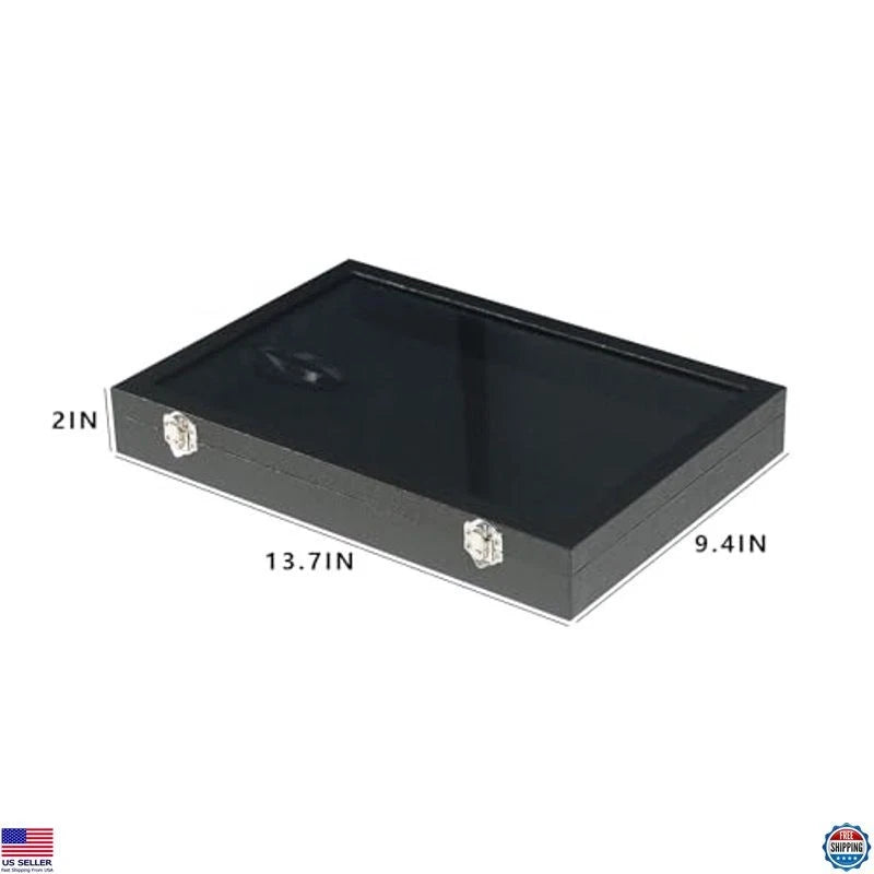 Black Velvet Jewelry Organizer Box with Lid for Necklaces, Bracelets, Rings | eBay