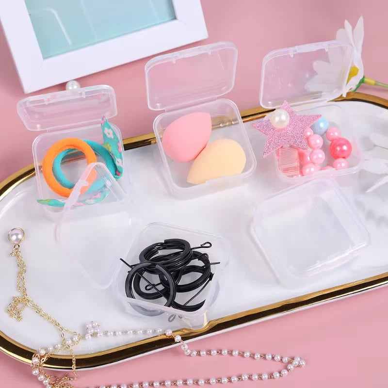 6/60Pcs Mini Plastic Box Square Transparent Storage Box for Jewelry Earrings Rin | eBay