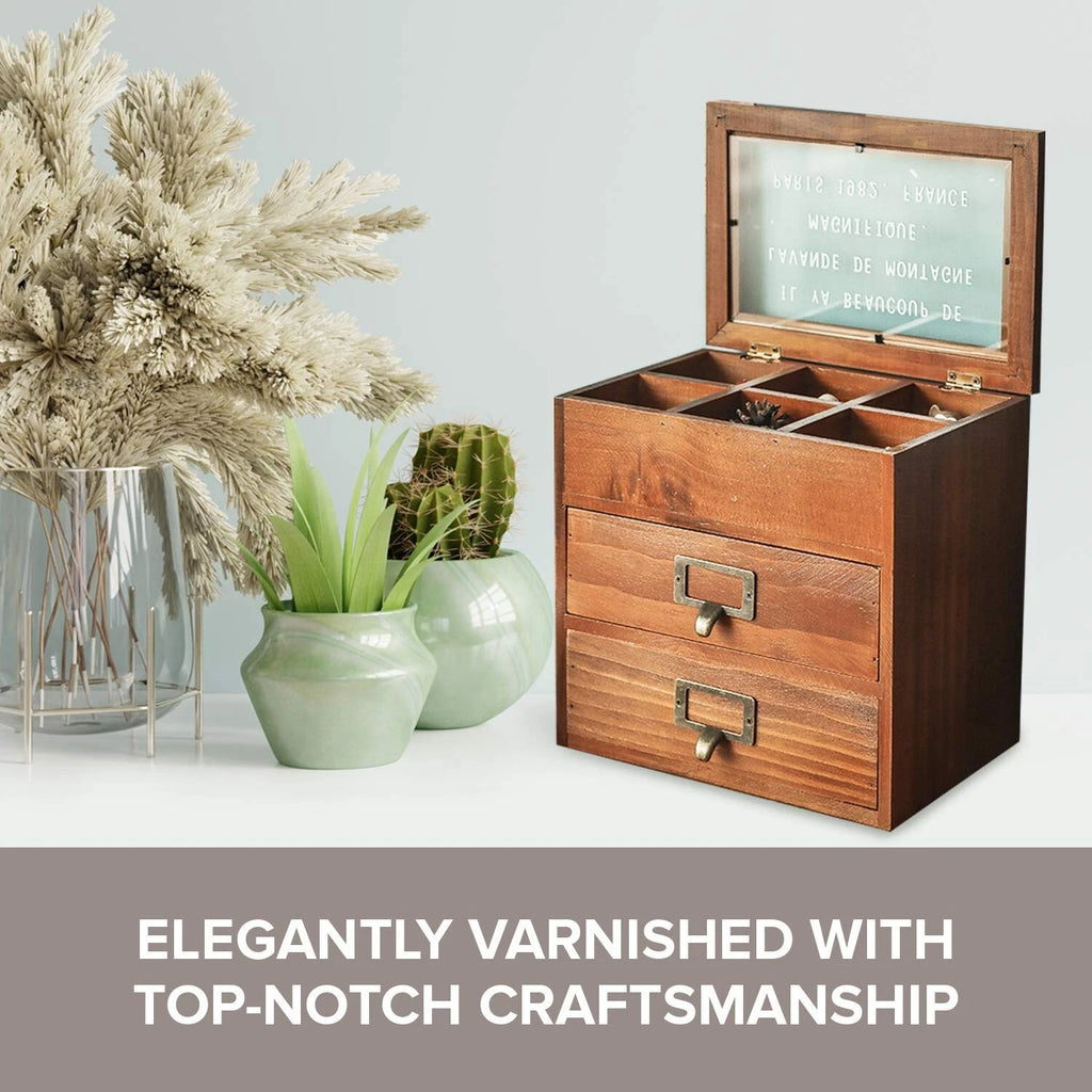 Primo Supply 6-Slot Jewelry Organizer - Wooden Storage Cabinet for Watches & ... | eBay