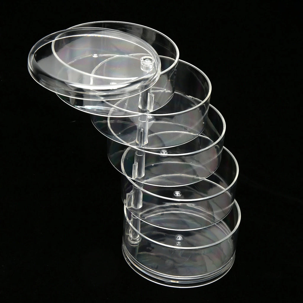 Rotatable Jewelry Box 5 Layer Transparent 360 Degree Rotation Space Saving E DGD | eBay