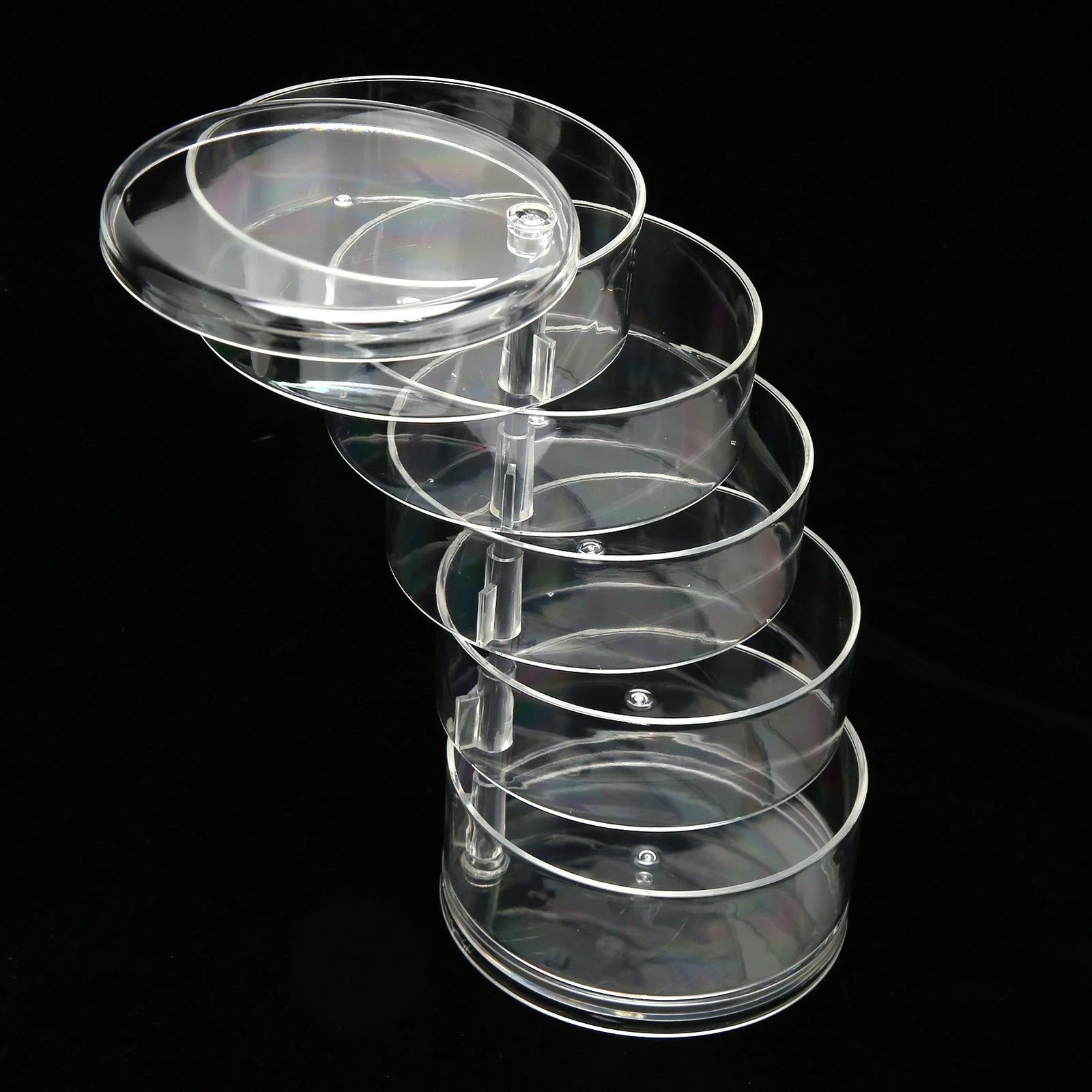 Rotatable Jewelry Box 5 Layer Transparent 360 Degree Rotation Space Saving E DGD | eBay