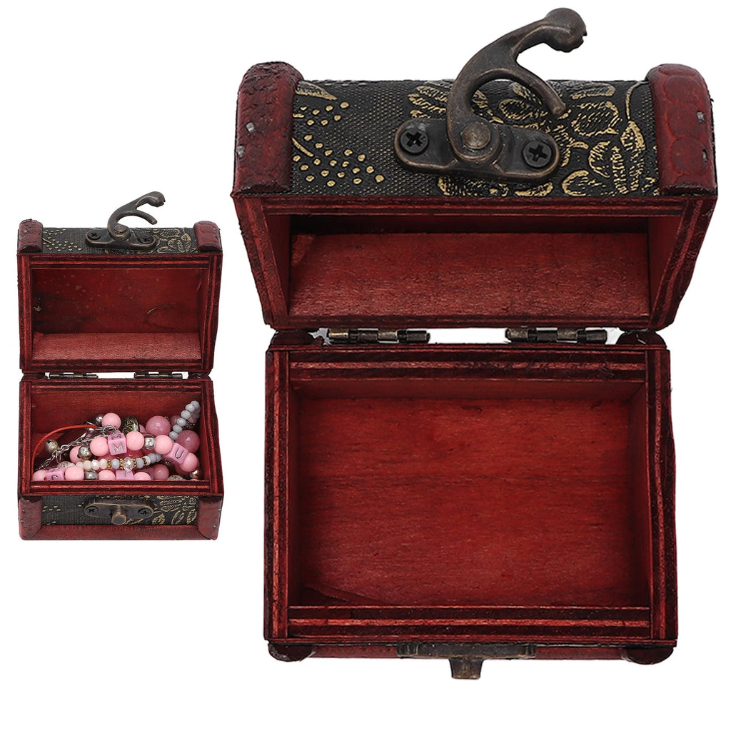 Retro Storage Box Hair Accessory Jewelry Storage Antique Wooden Organizer Case | eBay