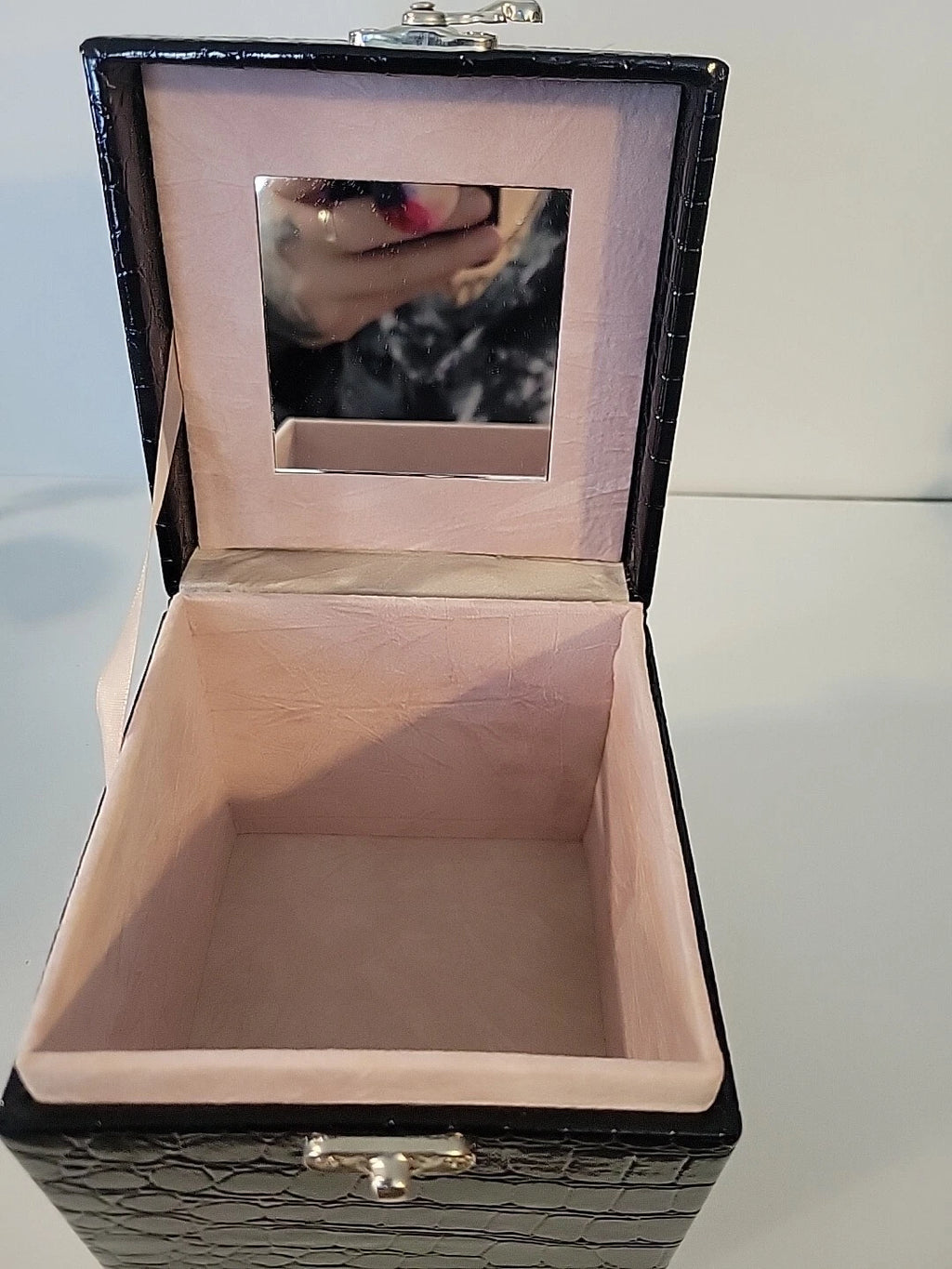 Black Square Mirror Jewelry Box Storage Organizer Women Case Jewelry | eBay