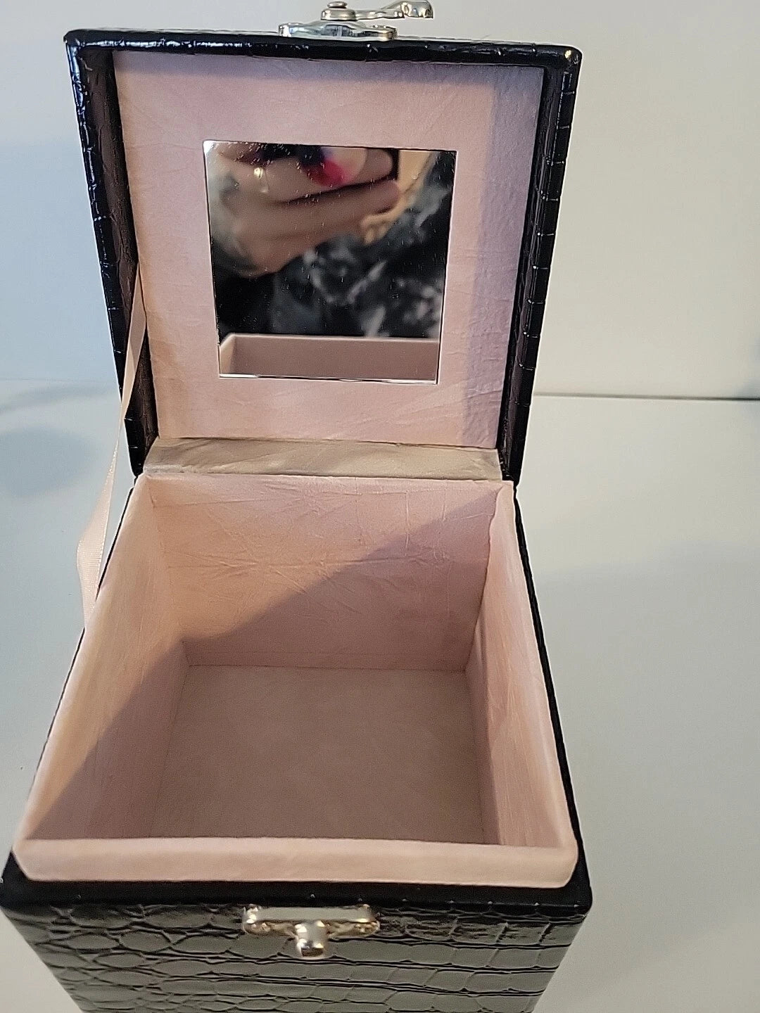 Black Square Mirror Jewelry Box Storage Organizer Women Case Jewelry | eBay