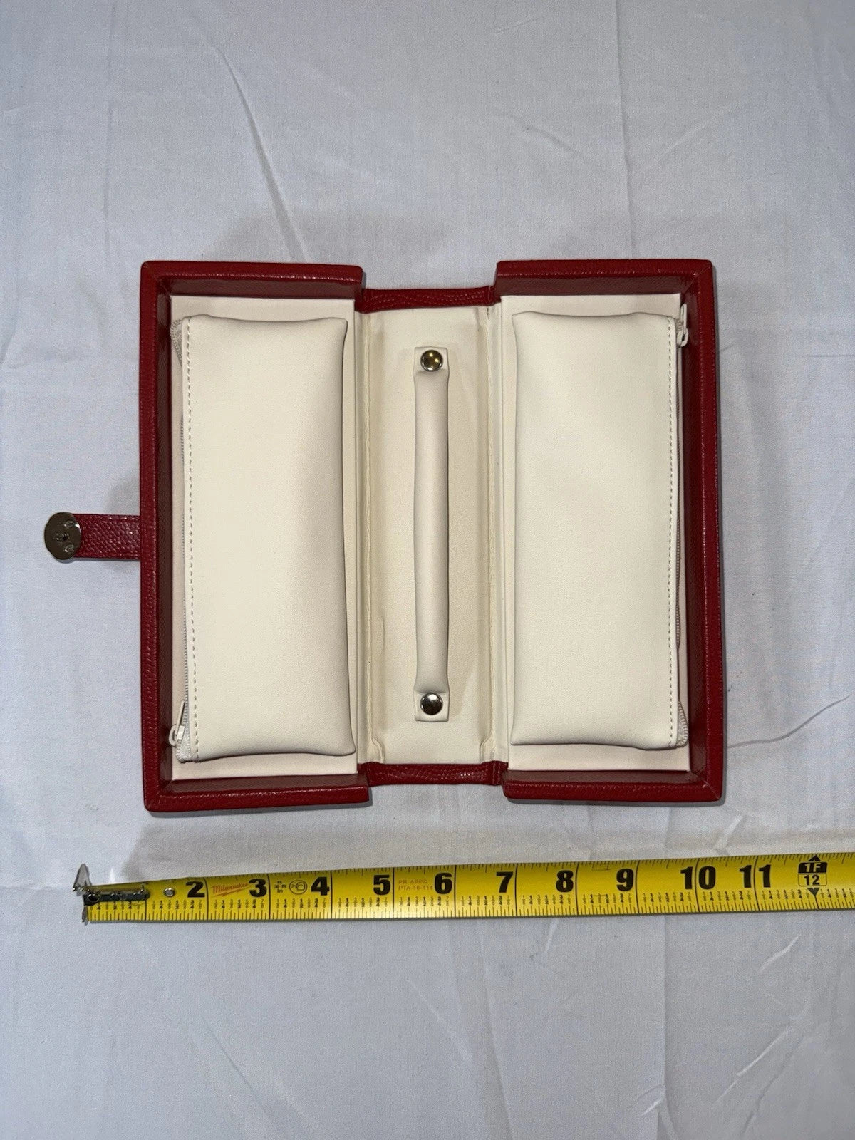 Jewelry Case Travel Box Removeable Zip Pouches Hinged Hard Side Red | eBay