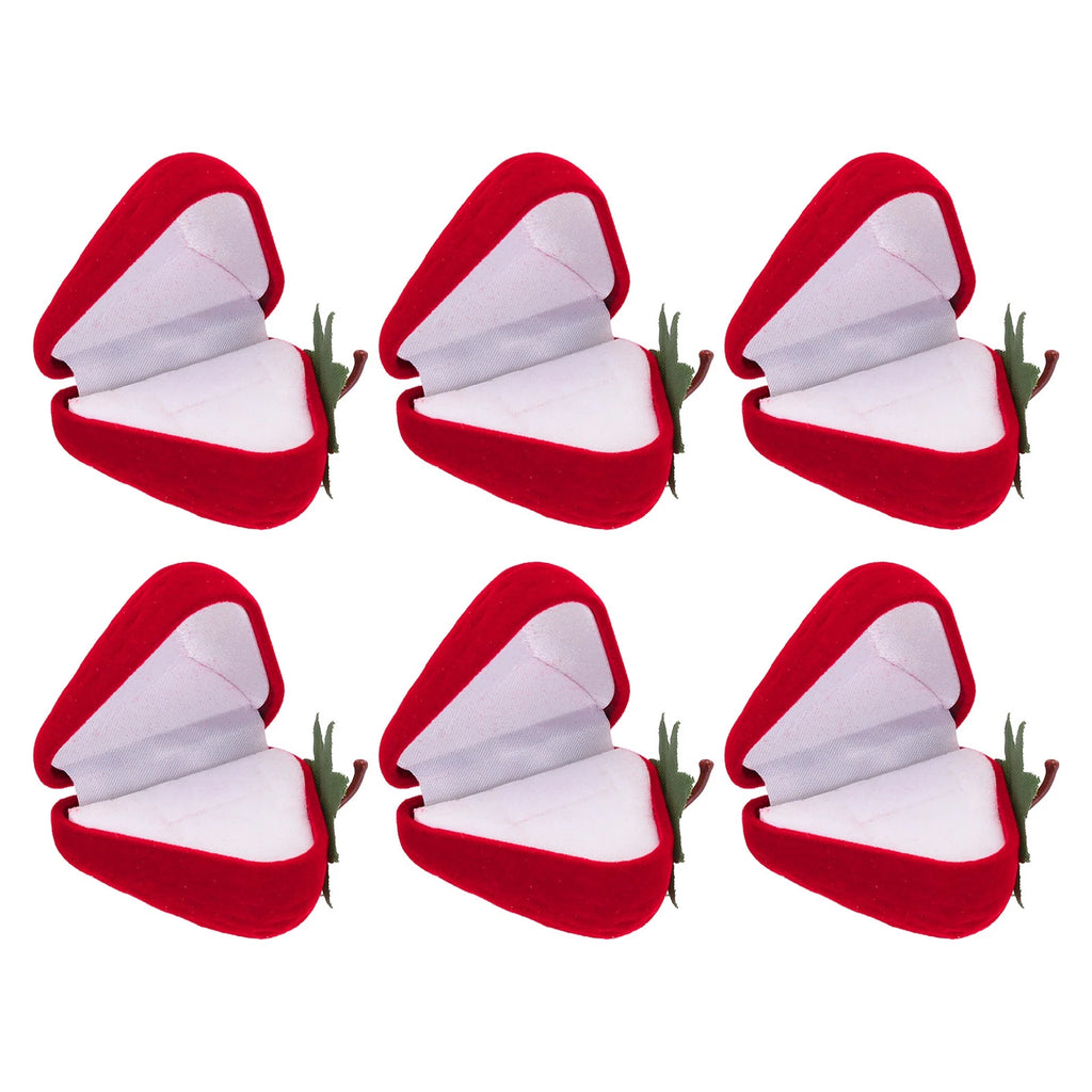 6Pcs Strawberry Ring Box Romantic Engagement Ring Box Jewellery Storage Red | eBay