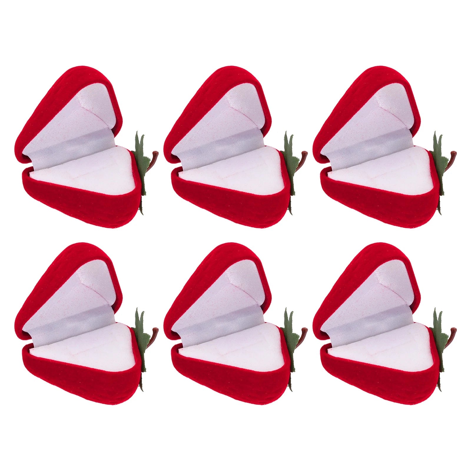 6Pcs Strawberry Ring Box Romantic Engagement Ring Box Jewellery Storage Red | eBay